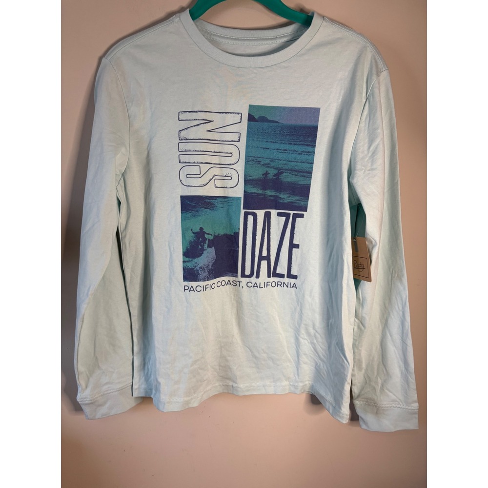 Bixby‎ Nomad Boys Sun Daze Pacific Coast California Graphic Tee Blue L 12-14 NWT